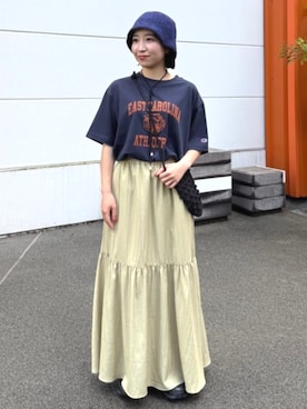 「FREAK'S STORE（フリークスストア）のアイテム（スカート）」を使った、FREAK'S STORE HEAD OFFICE WOMENさん（レディース・157cm）の夏コーディネート