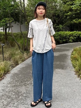 「ブルーコーデ」｜「アイテム（PC・スマホグッズ/家電）」を使った、FREAK'S STORE HEAD OFFICE WOMENさん（レディース・166cm）の夏コーディネート