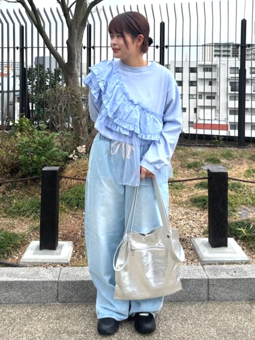 セール】フリルチュールドッキング ロンT（Tシャツ/カットソー