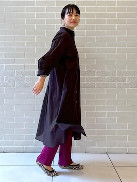 「スリット」｜「アイテム（バレエシューズ）」を使った、スタッフさん（レディース・160cm）の夏コーディネート