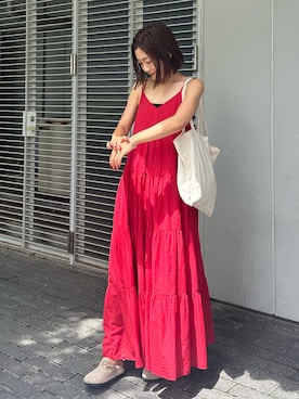 「OUTDOOR PRODUCTS（アウトドアプロダクツ）のアイテム（ワンピース）」を使った、Meg.さん（レディース・163cm）の夏コーディネート