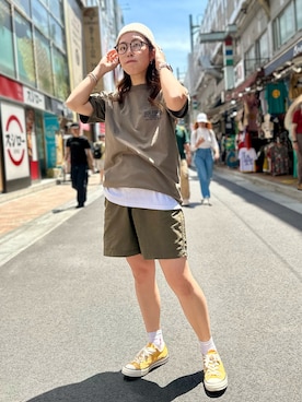 「フェスコーデ」｜「アイテム（ニットキャップ/ビーニー）」を使った、Chihiroさん（レディース・160cm）の夏コーディネート