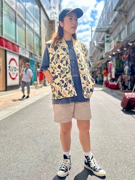 「アイテム（ダウンベスト、その他）」を使った、Chihiroさん（レディース・160cm）の秋コーディネート