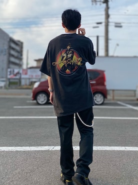 「WE11DONE（ウェルダン）のアイテム（ウォレットチェーン）」を使った、TogAさん（メンズ・165cm）の夏コーディネート