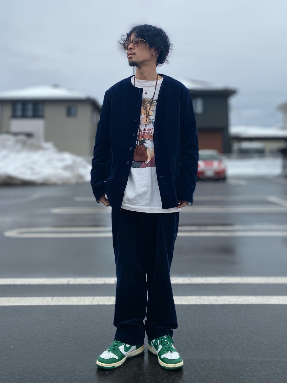 A VONTADEのノーカラージャケットを使ったメンズ人気ファッション