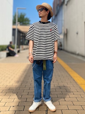「ami（アミ）のアイテム」を使った、TogAさん（メンズ・165cm）の夏コーディネート