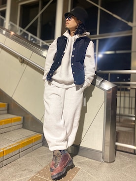 「KANGOL（カンゴール）のアイテム」を使った、TogAさん（メンズ・165cm）の冬コーディネート