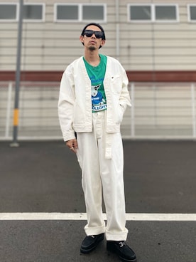 「アイテム（ノーカラージャケット）」を使った、TogAさん（メンズ・165cm）の夏コーディネート