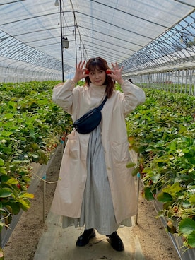 「イチゴ狩り」｜「アイテム（ジャケット/アウター）」を使った、harunaさん（レディース・163cm）の春コーディネート