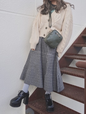 「ブラック×ホワイト」｜「アイテム（その他）」を使った、A.D.Gさん（レディース・150cm）の秋コーディネート