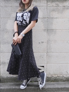 「ブラック×ホワイト」｜「アイテム（その他）」を使った、A.D.Gさん（レディース・150cm）の春コーディネート