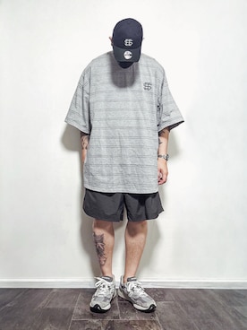「seeseeのアイテム（キャップ）」を使った、ma-kiさん（メンズ・172cm・40代）の夏コーディネート