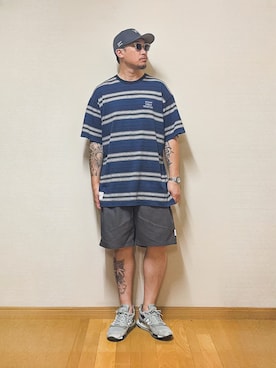 「WTAPS（ダブルタップス）のアイテム（トップス）」を使った、ma-kiさん（メンズ・172cm）の夏コーディネート