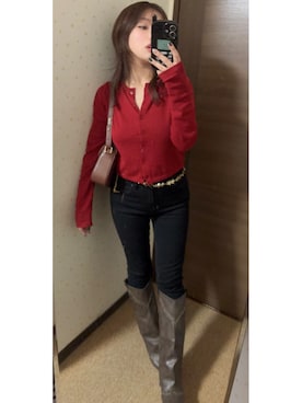 「アイテム（ショルダーバッグ）」を使った、えぬさん（レディース・150cm）の秋コーディネート