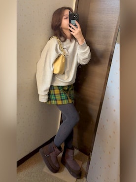 「チェック柄」｜えぬさん（レディース・150cm）の冬コーディネート