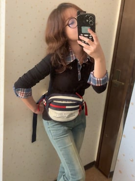 「アイテム（ボディバッグ/ウエストポーチ）」を使った、えぬさん（レディース・150cm）の秋コーディネート