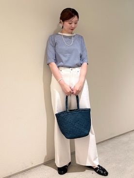 「collex（コレックス）のベーシックコットンTシャツ（Tシャツ/カットソー）」を使った、kitanoさん（レディース・162cm）の夏コーディネート