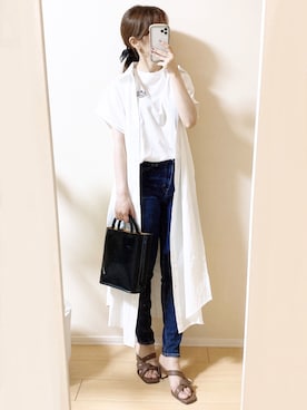「FREAK'S STORE（フリークスストア）のPIENI/ピエニ TOTE S/トートバッグ Sサイズ（ショルダーバッグ）」を使った、ｎａｎａ♡さん（レディース・153cm）の夏コーディネート