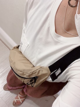 「niko and...（ニコアンド）のCLEARリネンレーヨンワイドパンツ（その他パンツ）」を使った、Rinさん（レディース・160cm）の秋コーディネート