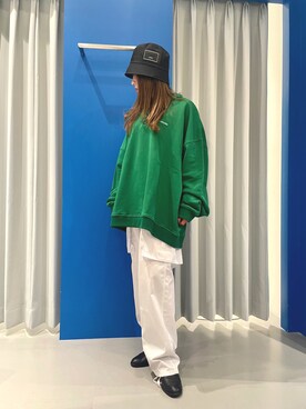 「DANKE SCHON（ダンケシェーン）のアイテム（スウェット）」を使った、nanae  sakataさん（レディース・153cm）の冬コーディネート