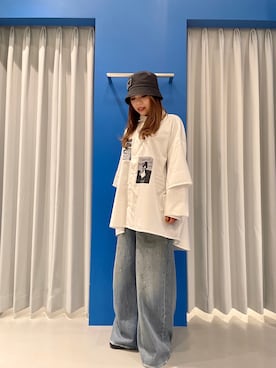 「WHITELAND（ホワイトランド）のアイテム（帽子）」を使った、nanae  sakataさん（レディース・153cm）の冬コーディネート