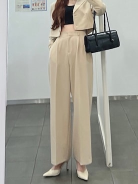 「DHOLIC（ディーホリック）のアイテム（セットアップ）」を使った、kyoka さん（レディース・164cm）の春コーディネート