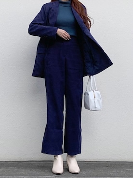 「コーデュロイパンツ」｜「アイテム（セットアップ）」を使った、kyoka さん（レディース・163cm）の秋コーディネート