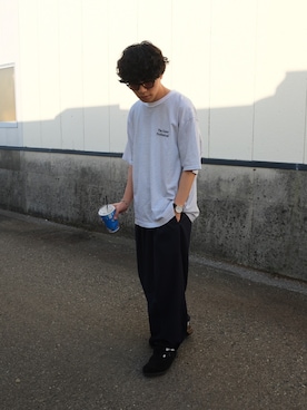 「DAIWA PIER39（ダイワピア39）のDAIWA PIER39 | TECH WIDE EASY 2P TROUSERS MEN（その他パンツ、ブルー系）」を使った、shunさん（メンズ・170cm）の春コーディネート