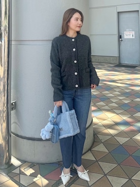 「アイテム（ポーチ）」を使った、USAGI ONLINEさん（レディース・157cm）の秋コーディネート