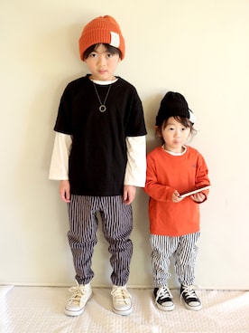 Su,Um,Riさん（キッズ・120cm）の冬コーディネート