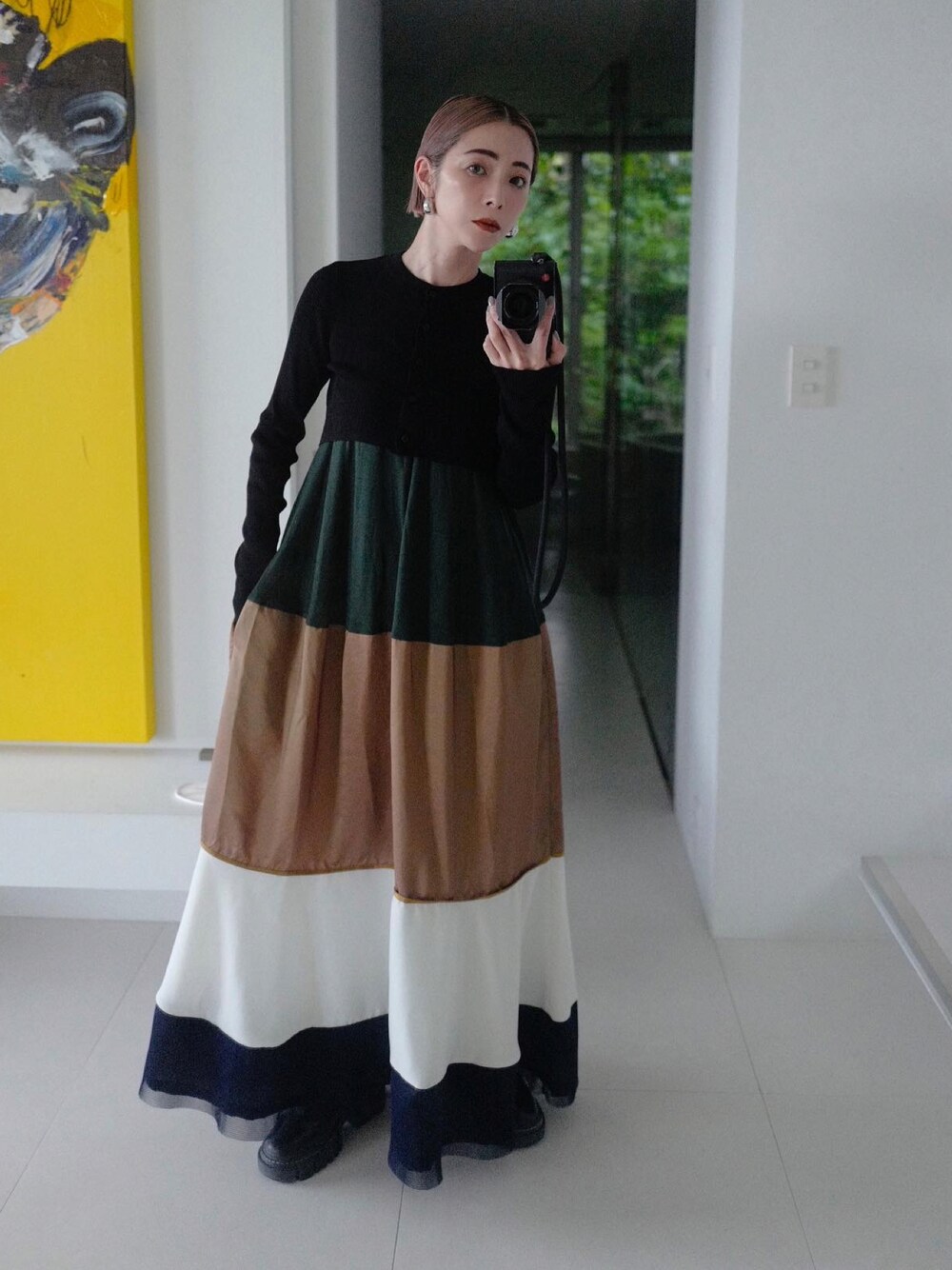 UN3D.（アンスリード）の「FABRIC MIX BORDER OP（ワンピース）」 - WEAR