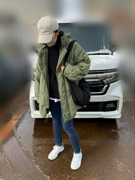 「ALLIED FEATHER+DOWN（アライドフェザーダウン）のアイテム（ジャケット/アウター）」を使った、mayuさん（レディース・160cm）の冬コーディネート