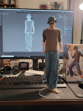 「アイテム（デニムパンツ）」を使った、拓ちゃんさん（メンズ・186cm）の秋コーディネート