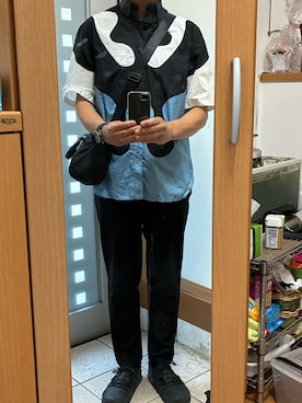 「MUJI Labo（ムジラボ）のアイテム」を使った、メタル親父さん（メンズ・182cm）の夏コーディネート