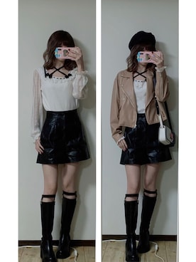 「Darich（ダーリッチ）のアイテム（ジャケット/アウター）」を使った、cocoa0827さん（レディース・157cm）の春コーディネート