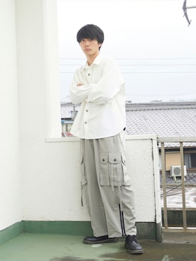 「ikka（イッカ）のアイテム（ドレスシューズ）」を使った、uchiさん（メンズ・177cm）の夏コーディネート