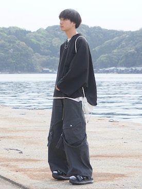 「アイテム（サンダル）」を使った、uchiさん（メンズ・177cm・20代）の春コーディネート