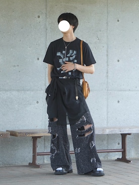 「アイテム（サンダル）」を使った、uchiさん（メンズ・177cm・20代）の夏コーディネート