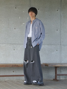 「アイテム（サンダル）」を使った、uchiさん（メンズ・177cm・20代）の秋コーディネート