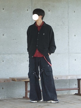 「アイテム（カーディガン/ボレロ）」を使った、uchiさん（メンズ・177cm）の秋コーディネート