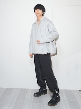「ikka（イッカ）のアイテム（ドレスシューズ）」を使った、uchiさん（メンズ・177cm）の冬コーディネート