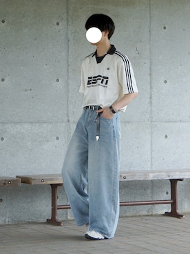 「ASICS（アシックス）のアイテム」を使った、uchiさん（メンズ・177cm）の夏コーディネート