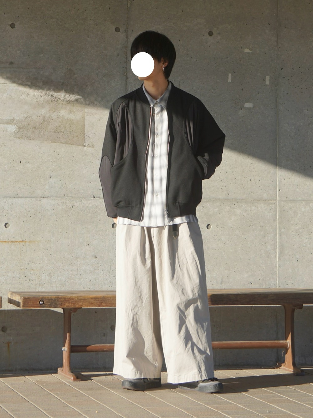 soerte ウールブレンド異素材切替ブルゾ ン2 soerte（ソエルテ）の「WOOL BLEND SWITCHING BLOUSON/ウールブレンド