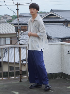 「Adoon plain（アドーンプレーン）のアイテム（パンツ）」を使った、uchiさん（メンズ・177cm・20代）の夏コーディネート