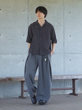 「アイテム（スラックス）」を使った、uchiさん（メンズ・177cm・20代）の夏コーディネート
