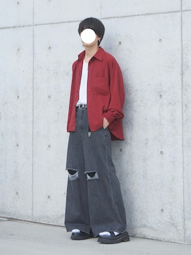 「アイテム（サンダル）」を使った、uchiさん（メンズ・177cm）の秋コーディネート
