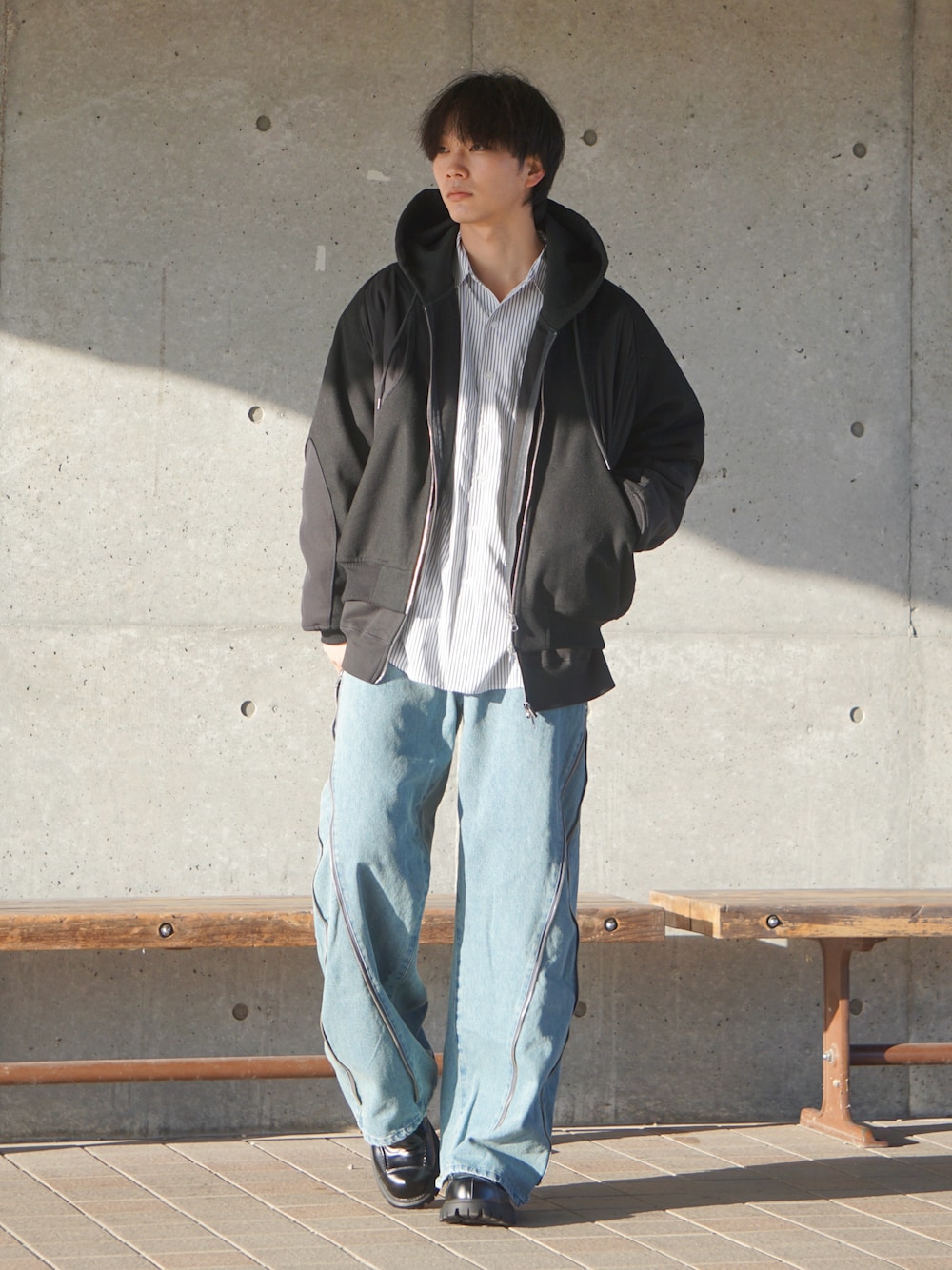 soerte ウールブレンド異素材切替ブルゾン　ブラウン soerte（ソエルテ）の「WOOL BLEND SWITCHING BLOUSON/ウール