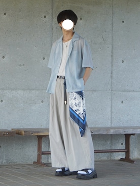 「アイテム（バンダナ/スカーフ）」を使った、uchiさん（メンズ・177cm）の夏コーディネート