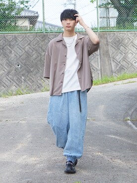 「CASPER JOHN（キャスパージョン）のアイテム（シャツ/ブラウス）」を使った、uchiさん（メンズ・177cm）の春コーディネート