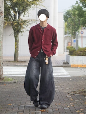 「Adoon plain（アドーンプレーン）のアイテム（トップス）」を使った、uchiさん（メンズ・177cm・20代）の秋コーディネート